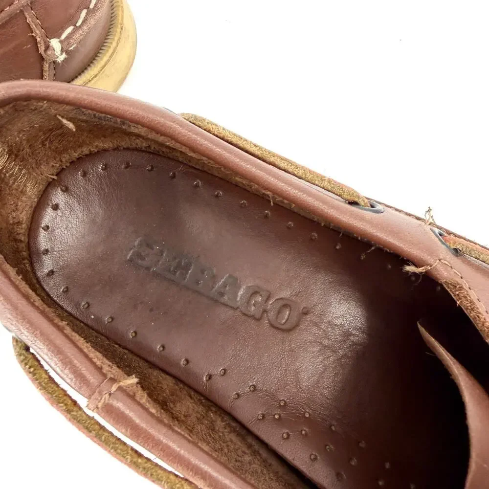 Sebago Docksides Brown Genuine Leather Womens Boat Shoes